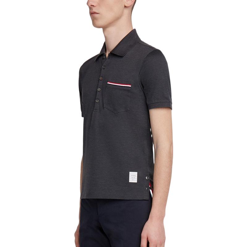 THOM BROWNE Collar Short Sleeve T-Shirt 'Charcoal' MJP022A-01455-025
