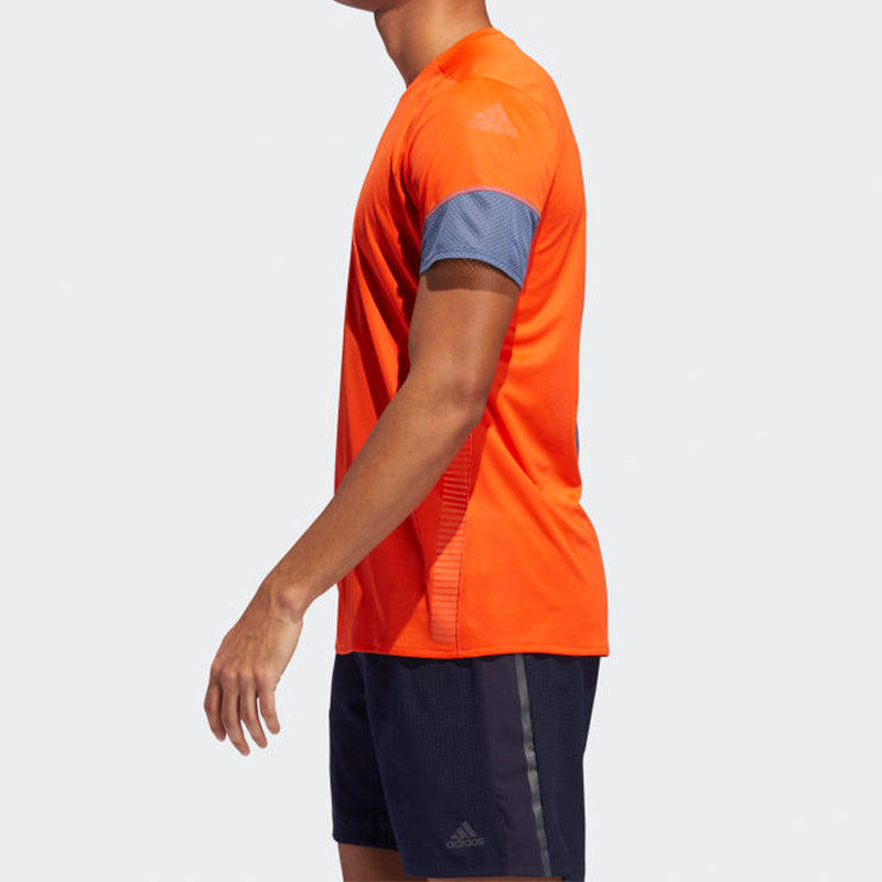 Men's adidas 25/7TeeRunr Running Short Sleeve Orange Yellow 7 Tee RunrT EI6322