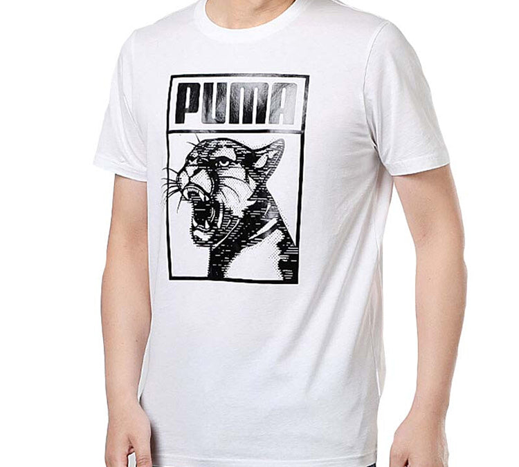 PUMA Graphic Tee Box Logo Living Series Short Sleeve White 598245-52