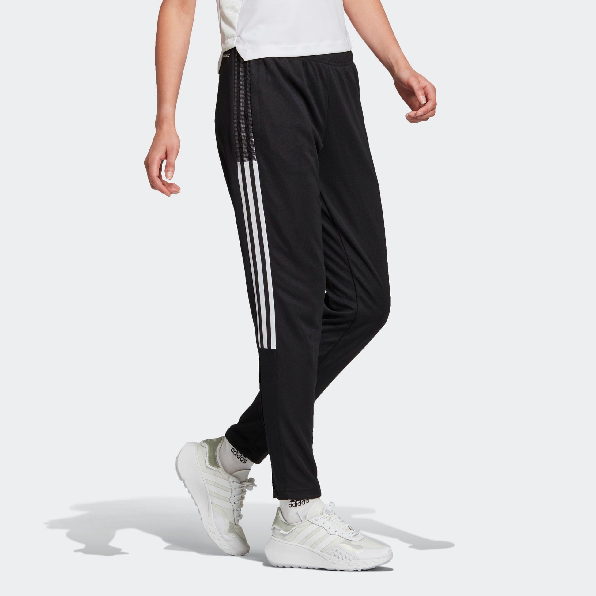 Men's adidas TIRO 21 Casual Breathable Stripe Logo Sports Pants/Trousers/Joggers Black GM7310