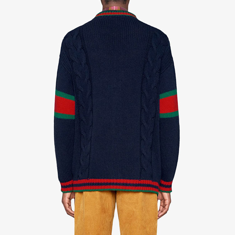Gucci Oversize Cable Knit Cardigan 'Blue' 497037-X1561-4352