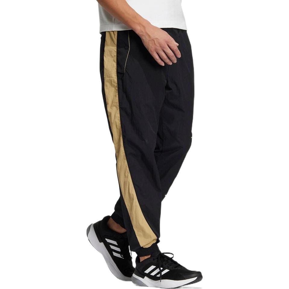 adidas Alphabet Colorblock Elastic Waistband Bundle Feet Sports Pants Men's Black Beige HM2692