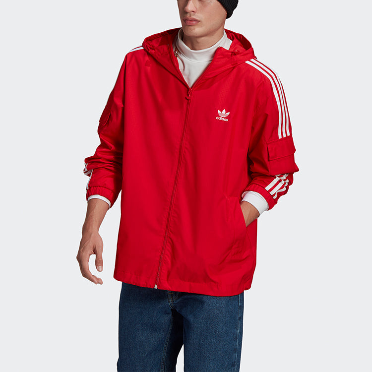 adidas originals 3-stripes Wb Fz Casual Sports Stand Collar Jacket Red GN3473