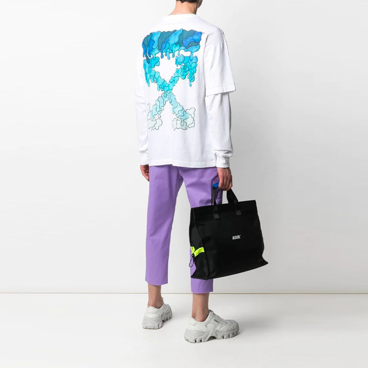 Off-White SS21 Logo Rear Pattern Printing Round Neck Long Sleeves Ordinary Version White OMAB022S21JER0010145