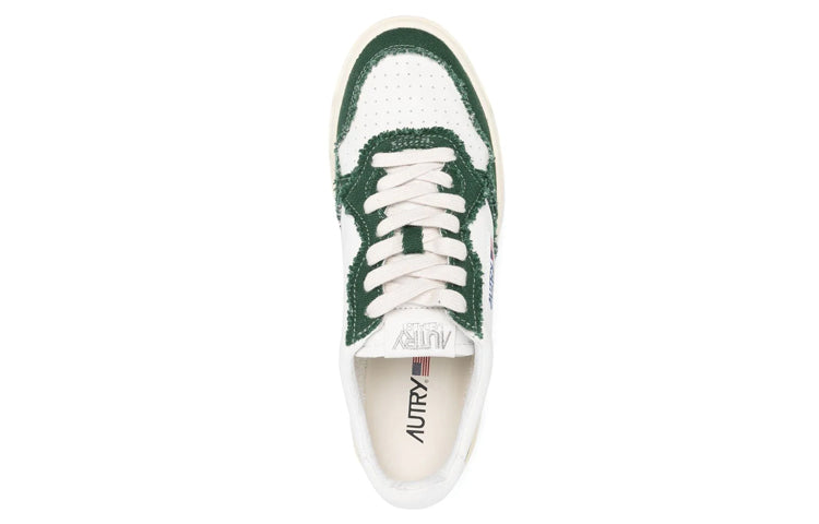 AUTRY Medalist Canvas-Panelled 'White Green' AULM-CB08