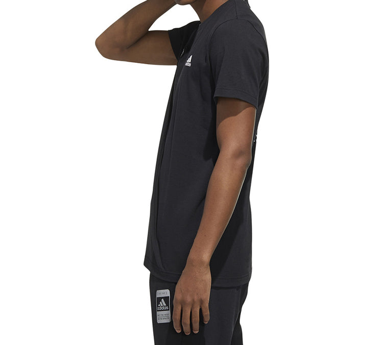 adidas Alphabet Logo Printing Short Sleeve Black FU6219
