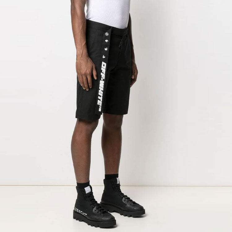 Off-White Industrial Belt Knee-Length Shorts Version Black OMCB050S21FAB0011001