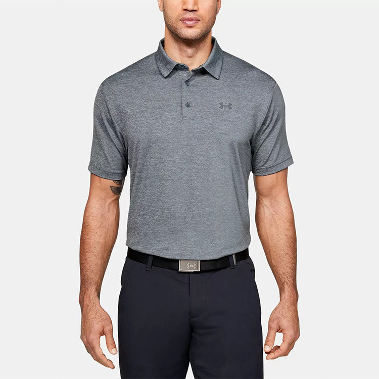 Men's Under Armour Playoff Golf Sports Thin and light Breathable Loose Short Sleeve Polo Shirt Silver Gray 1351131-036