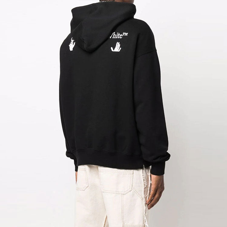 Men's Off-White FW21 Logo Pullover Loose Fit Black OMBB085F21FLE0071001