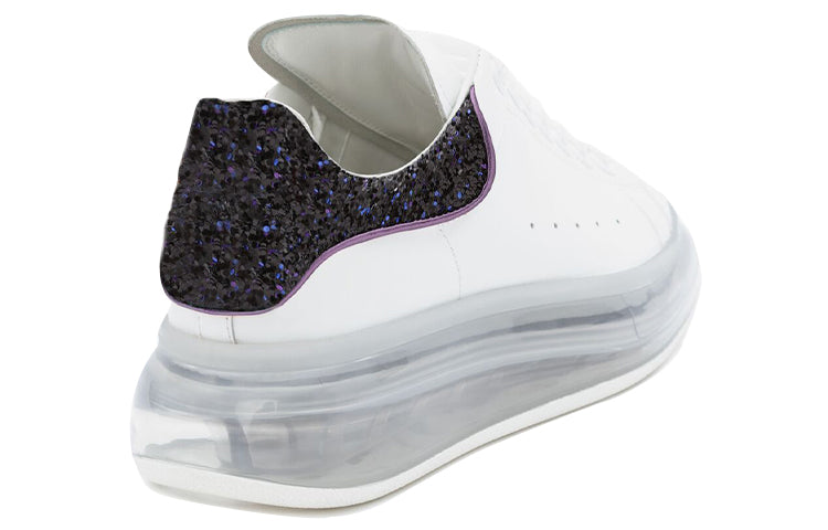 (WMNS) Alexander McQueen Clear Sole Oversized Sneaker 'White Black Sequins' 621718WHZ429926