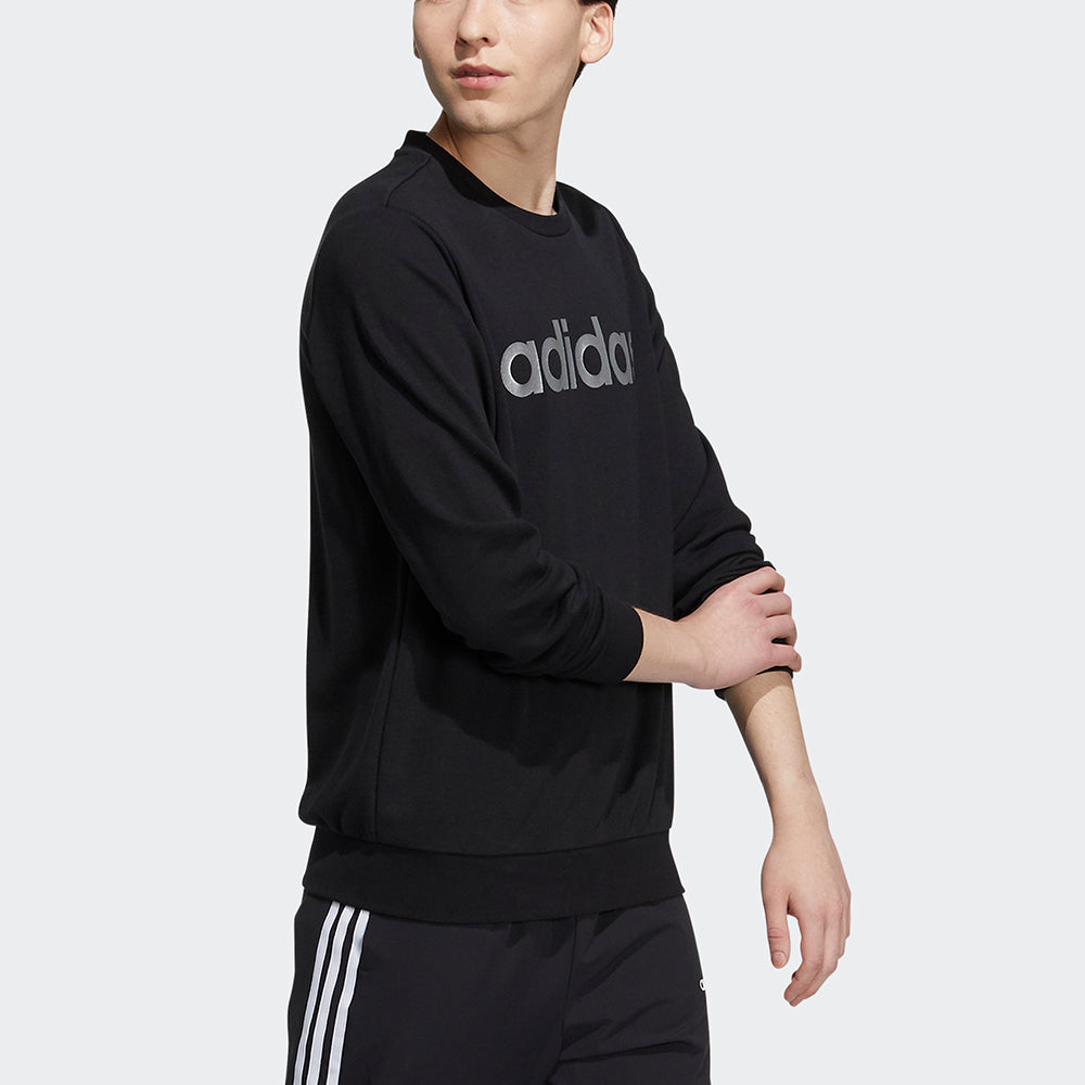 Men's adidas neo Ce Logo Swt Casual Breathable Alphabet Printing Sports Black H52446