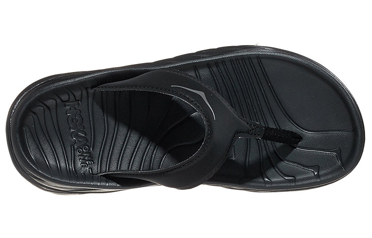 (WMNS) HOKA ONE ONE Ora Recovery Flip Slide 'Black Dark Gull Grey' 1117910-BDGGR