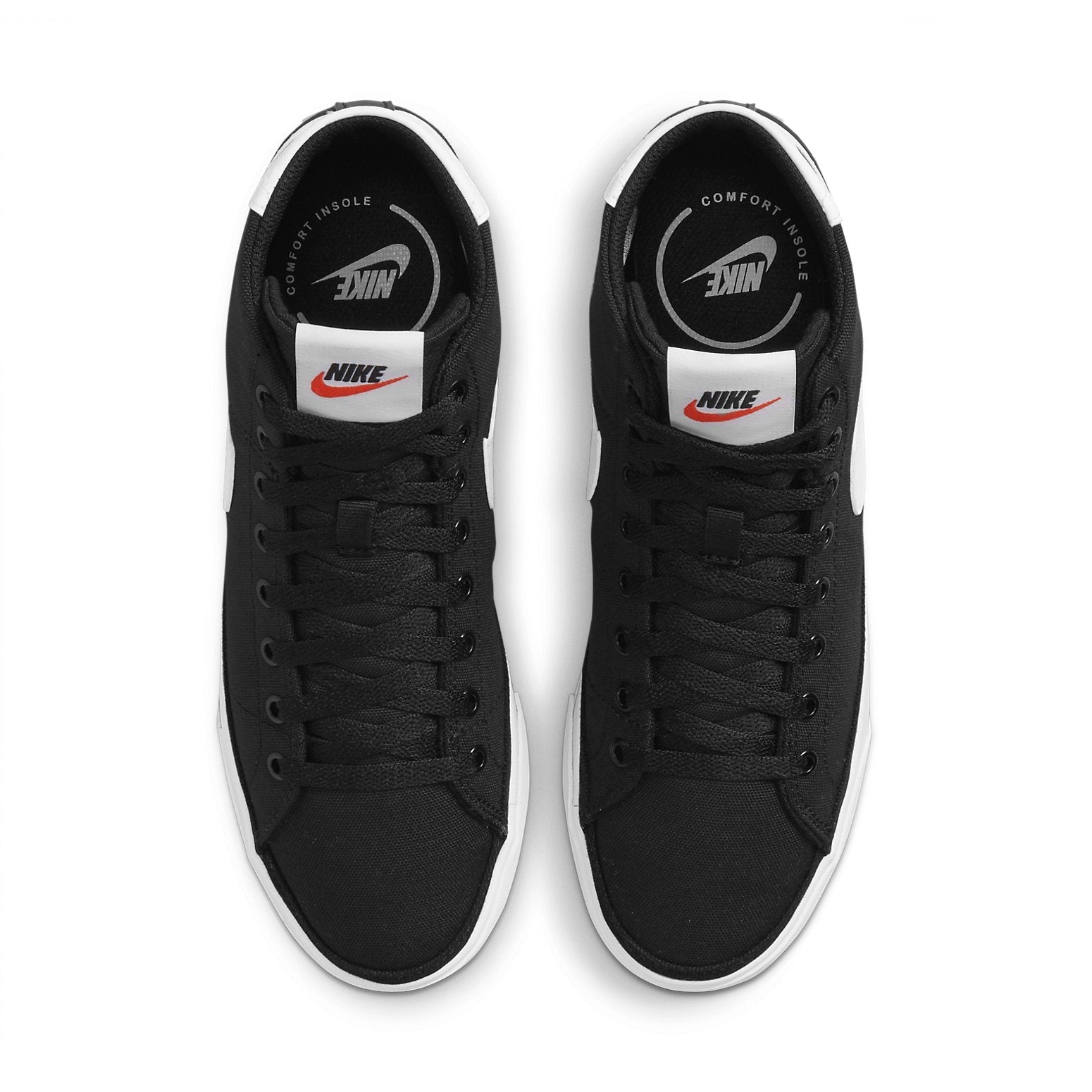 (WMNS) Nike Court Legacy Canvas Mid 'Black White Orange' DD0161-001