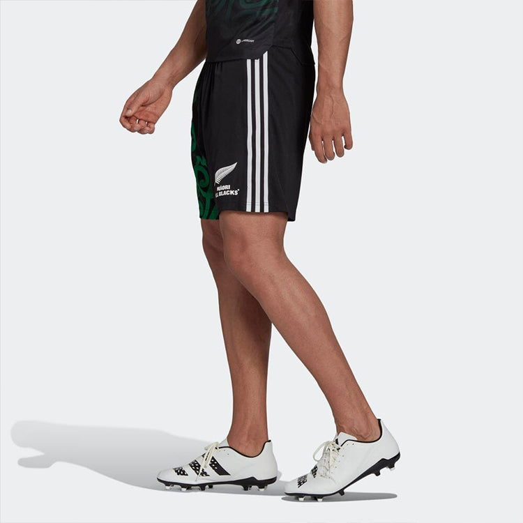 Men's adidas Pattern Printing Stripe Elastic Waistband Straight Shorts Black HG8336