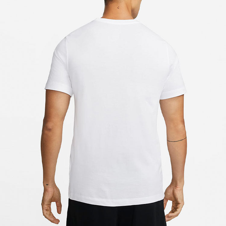 Men's Nike Lebron James Lion Pattern Round Neck Pullover Short Sleeve White T-Shirt DM2468-100
