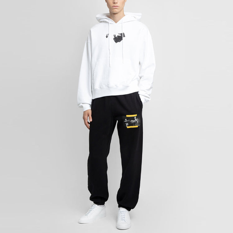 Off-White Caravaggio-Print Track Pants 'Black Yellow' OMCH029F21FLE0051084