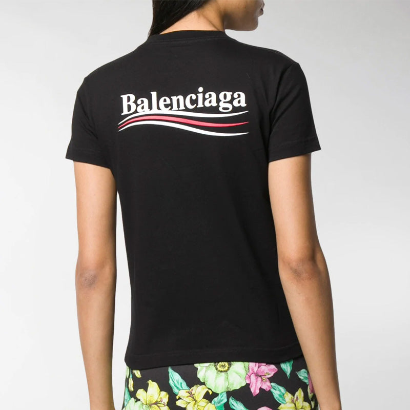 Balenciaga Alphabet Logo Printing Short Sleeve Black 612964TIV521070