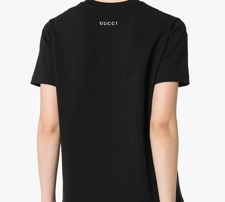 (WMNS) Gucci GG Apple Printed Short Sleeve Black 580762-XJB7U-1082