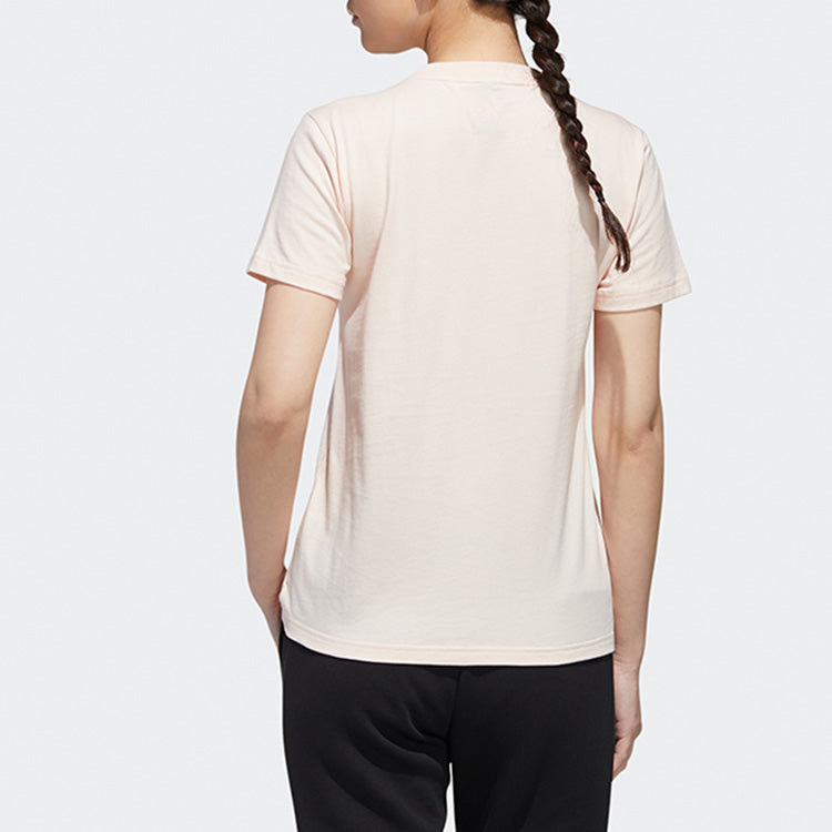 (WMNS) adidas Large Shiny Logo Short Sleeve Pink GK8721