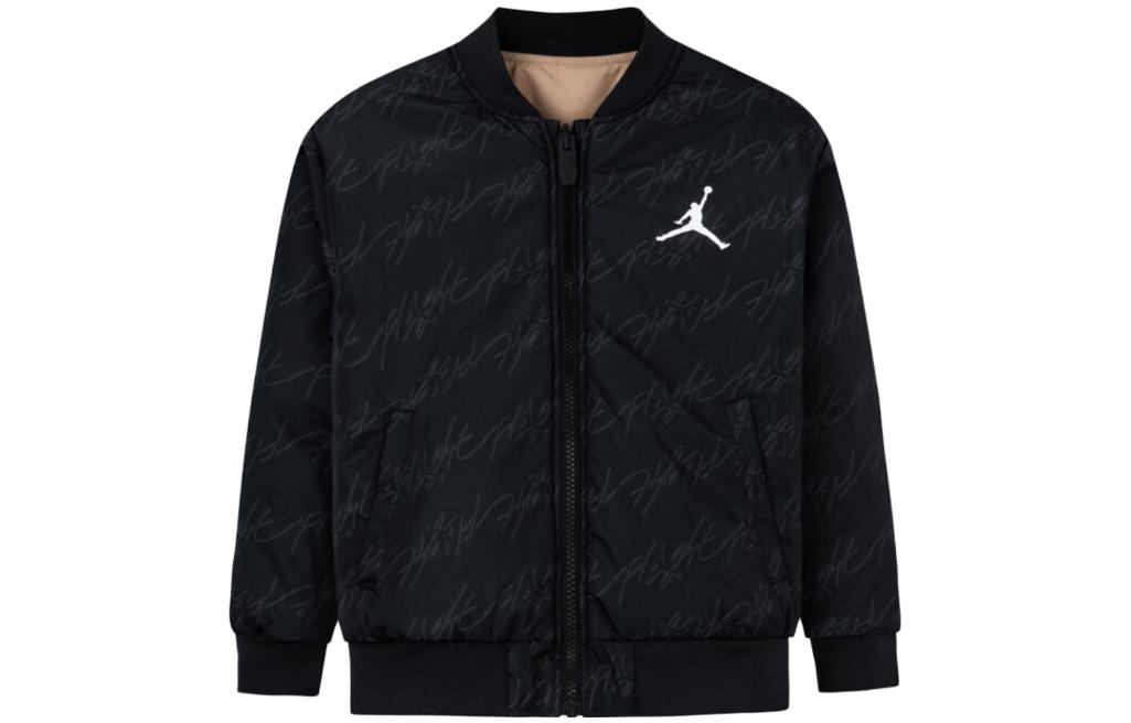 (GS) Air Jordan Reversible Bomber Jacket 'Tan Black' JD2342009PS-002