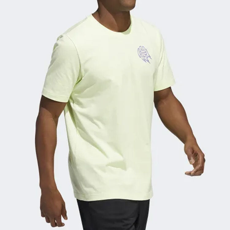 adidas Basketball Printing Sports Round Neck Short Sleeve Orange Green HF1735