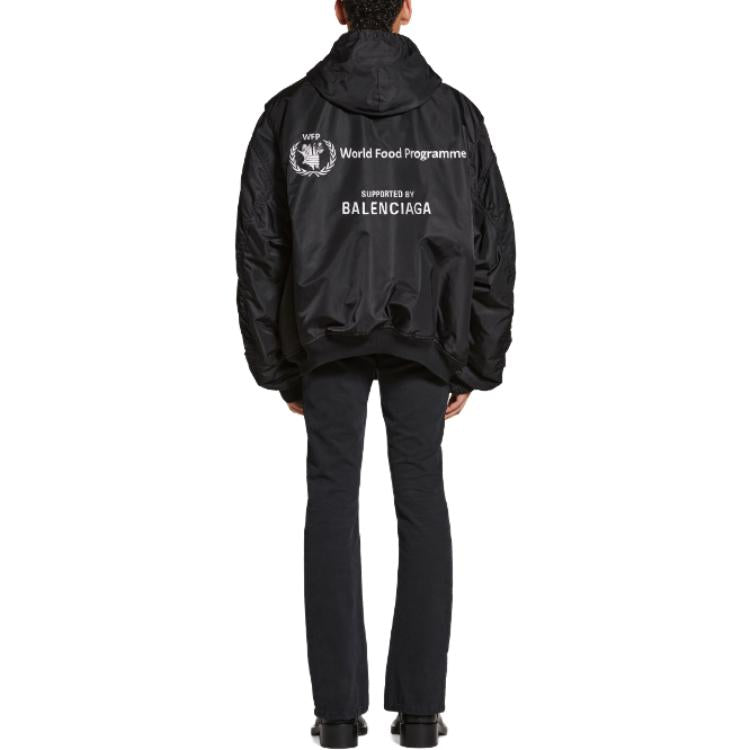 Balenciaga x WFP Light Hooded Bomber 'Black' 752178TLO251000