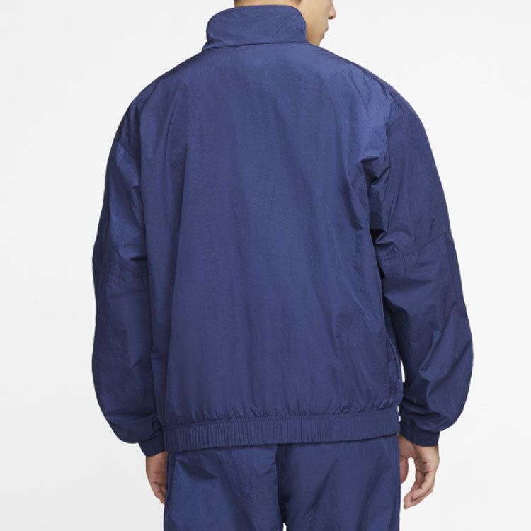 Men's Nike NRG Track Sports Stand Collar Jacket Blue CD6543-410