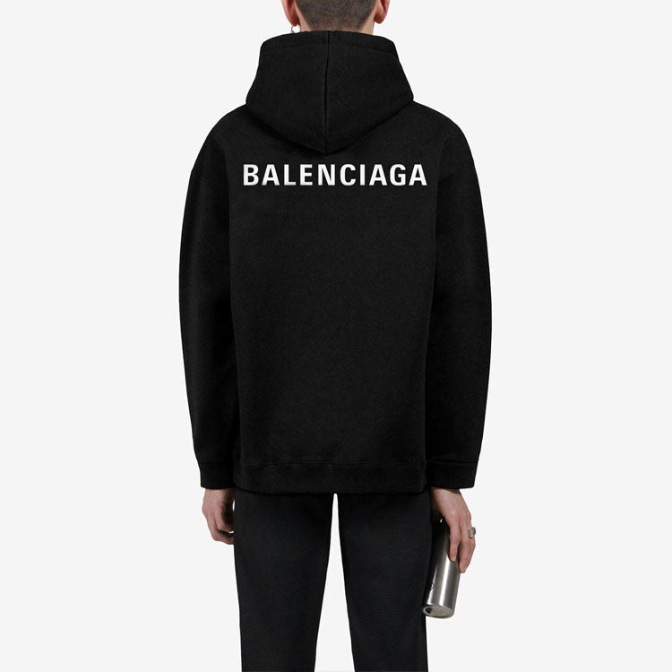 Men's Balenciaga FW21 Logo Printing Long Sleeves Black 600583TIV841070