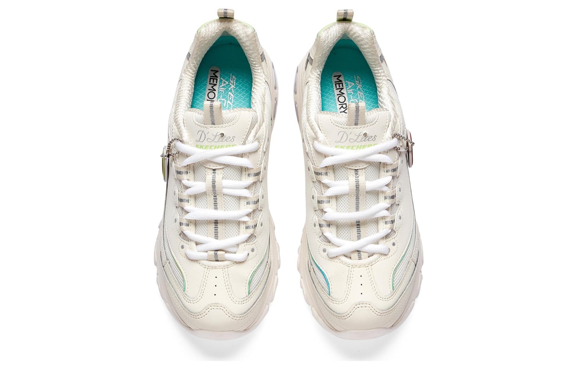 (WMNS) Skechers D'Lites 1.0 Shoes 'Cream White Green' 896187-OWGN