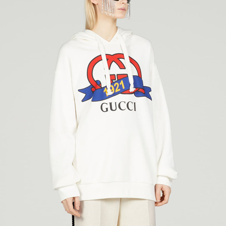 (WMNS) Gucci Interlocking G 1921 Print Sweatshirt 'White' 717427-XJFNI-9095