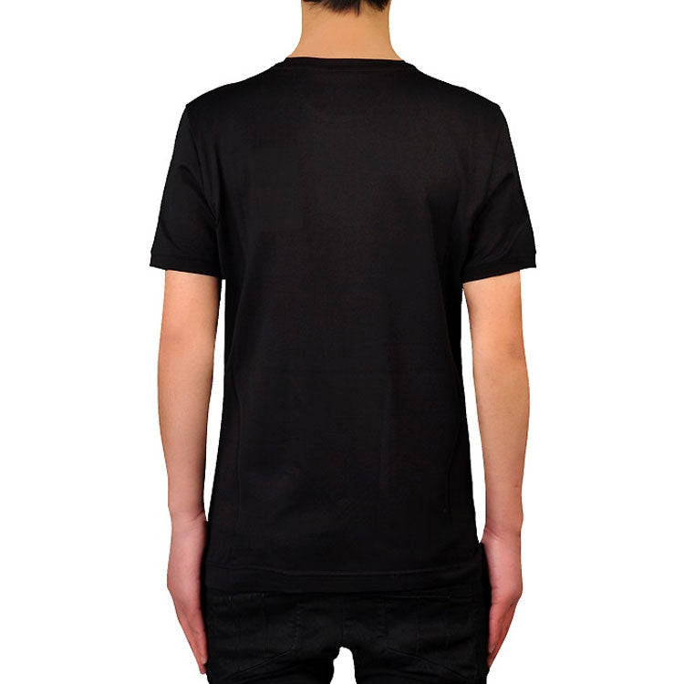 Men's FENDI Signature Round Neck Short Sleeve Black T-Shirt FY0894A2HKF0QA1