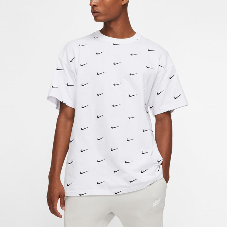 Men's Nike Nrg Swoosh Logo Tee Full Print logo Embroidered Short Sleeve T-Shirt CK4094-100