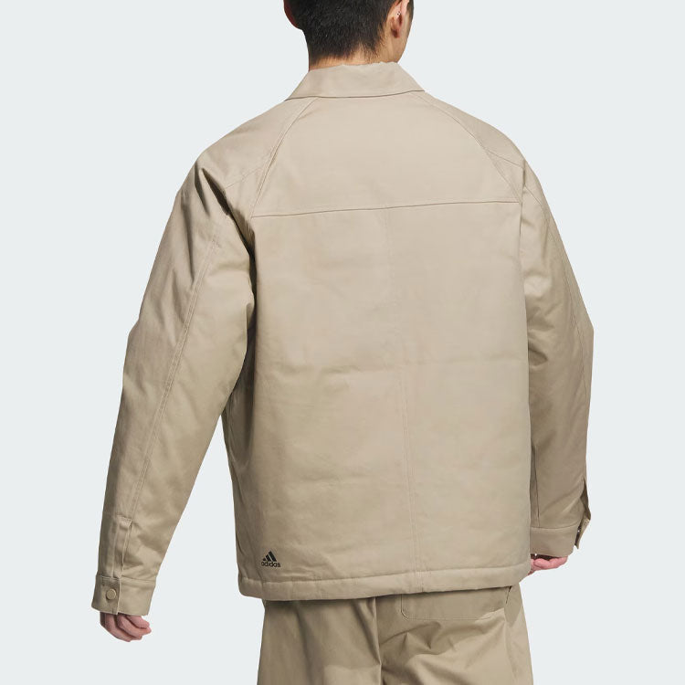 adidas Small Logo Padded Jacket Asia Sizing 'Tan' JE6104