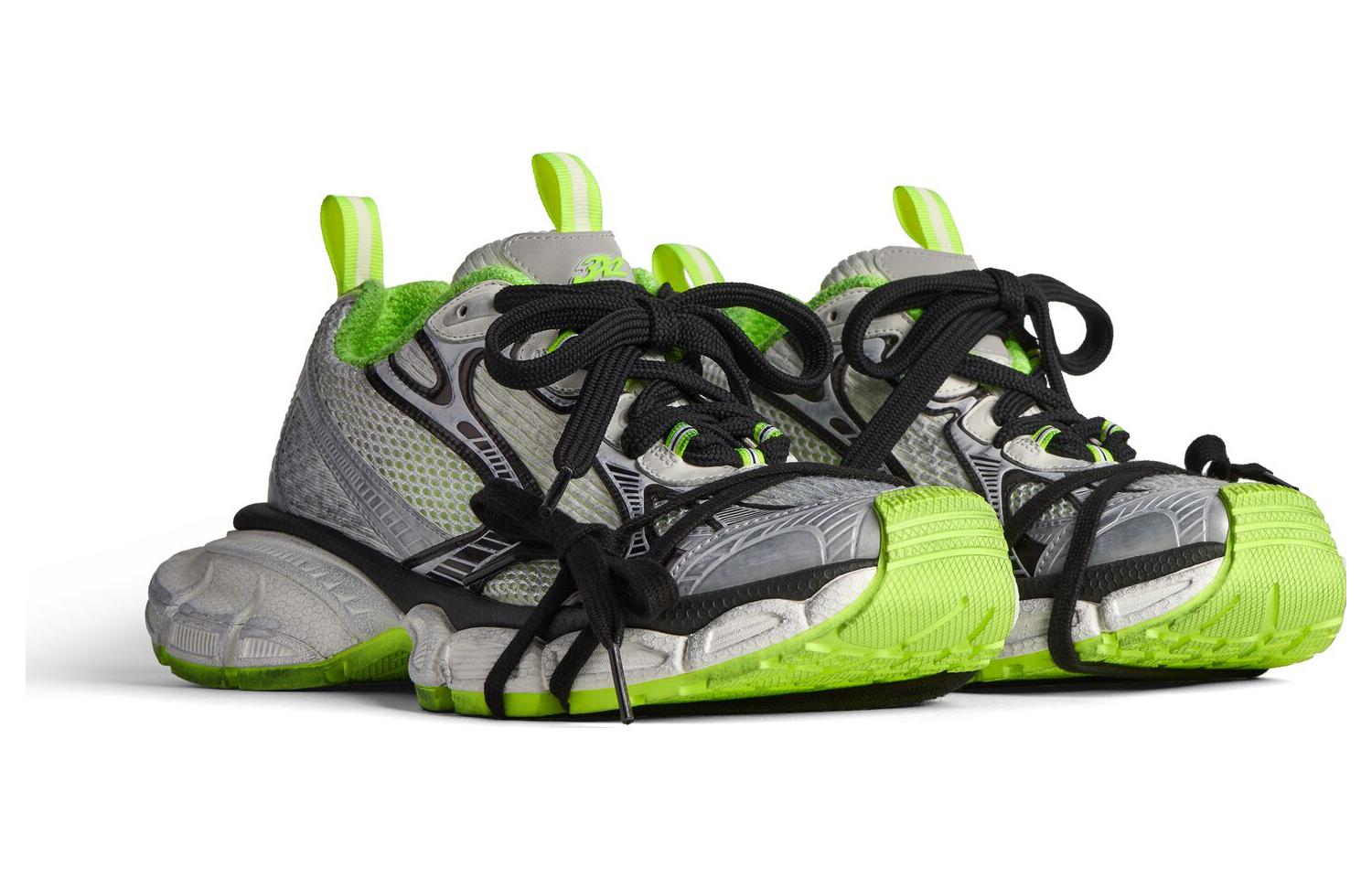 Balenciaga 3XL Sneakers 'Grey Black Green Mesh and Polyurethane' 734734W3XL69031