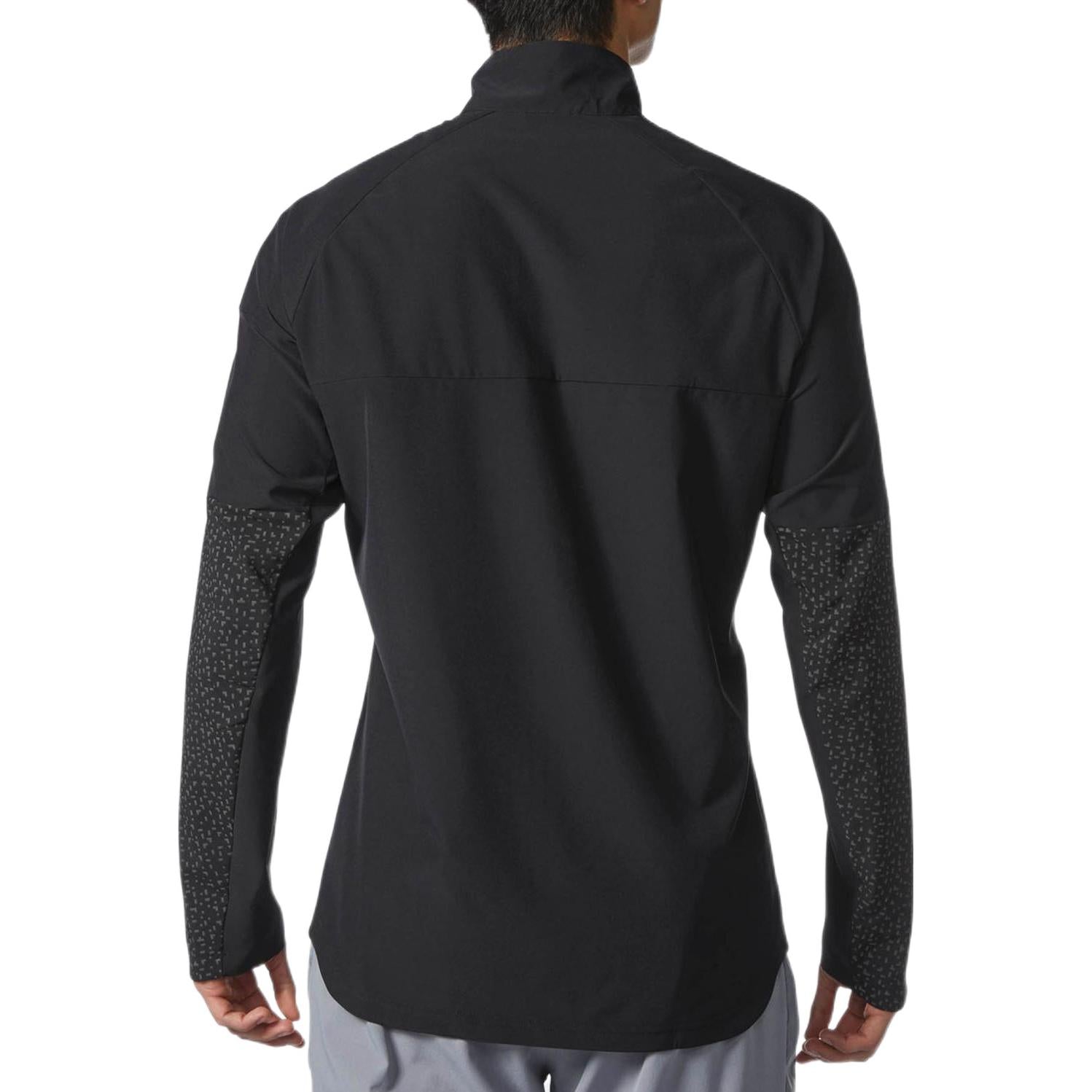 Men's adidas Solid Color polka dots Logo Zipper Stand Collar Jacket Black BQ7723