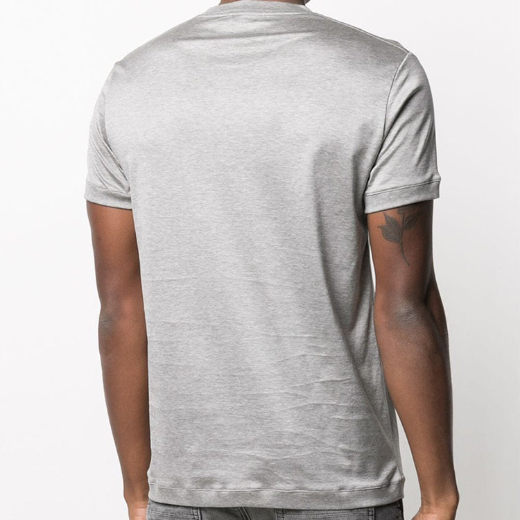 Men's Alexander McQueen Logo Alphabet Pattern Short Sleeve Gray 624180-QPX01-1200