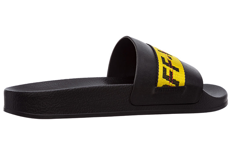 Off-White Industrial Tape Slides Slippers Black/Yellow OMIC001S21MAT0031018