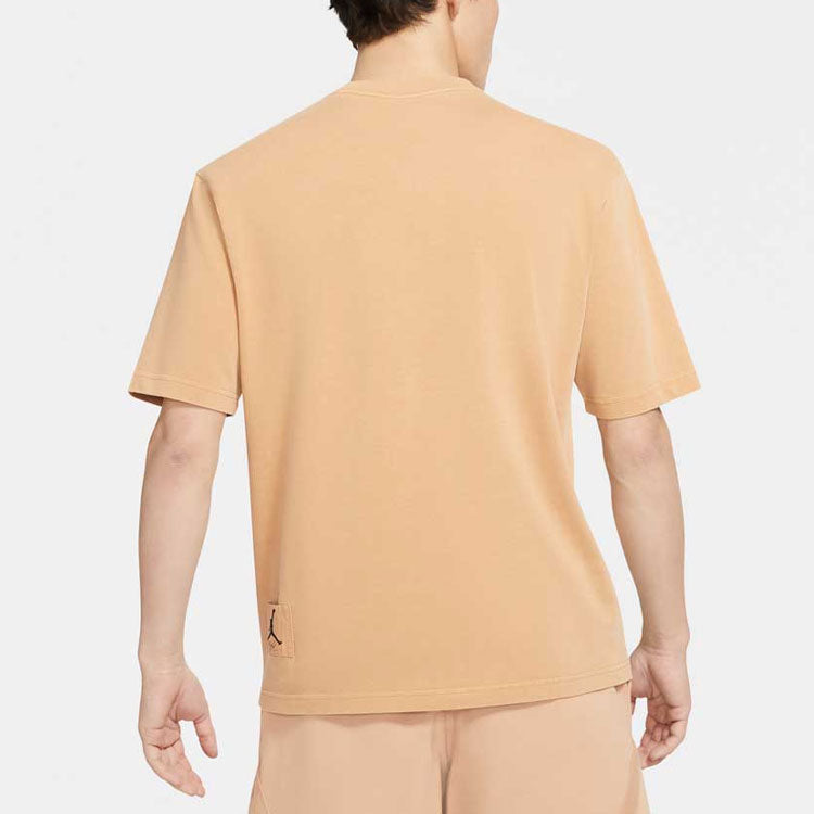 Men's Jordan Character Basketball Offset Printing Short Sleeve Brown T-Shirt DA9892-200