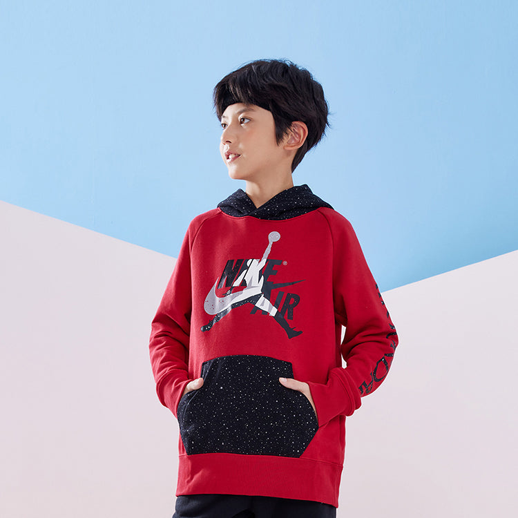 (GS) Air Jordan Jumpman Classics II Pullover Hoodie 'Red Black' JD2012095GS-013