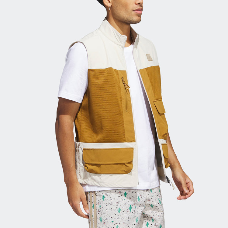 adidas Adicross Full-Zip Golf Vest 'Beige Brown' HS5611