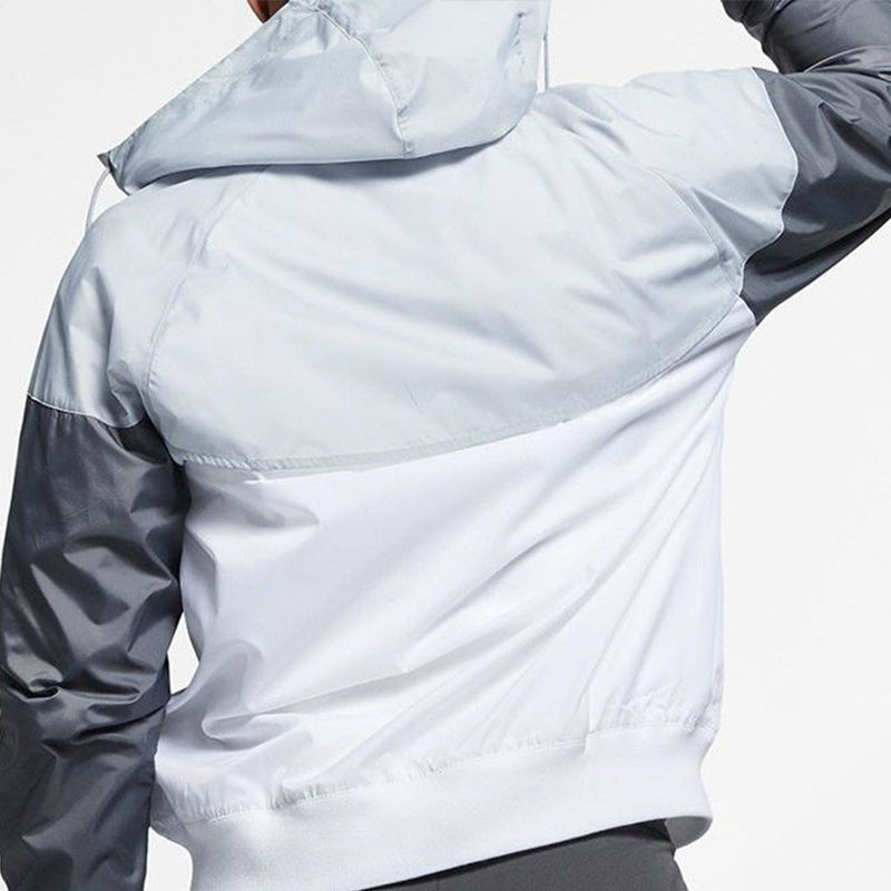 Nike Sports Windproof Colorblock Hooded Jacket Gray White Graywhite AR2192-100