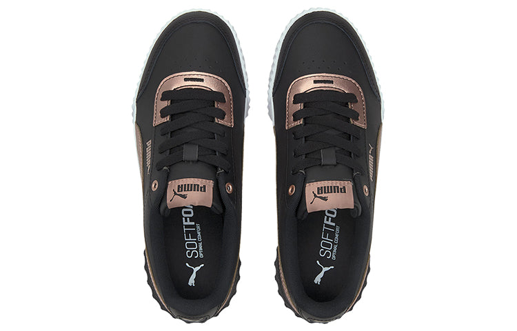 (WMNS) PUMA Carina Lift Metallic Black/Gold Casual Low Board Shoes 375995-02