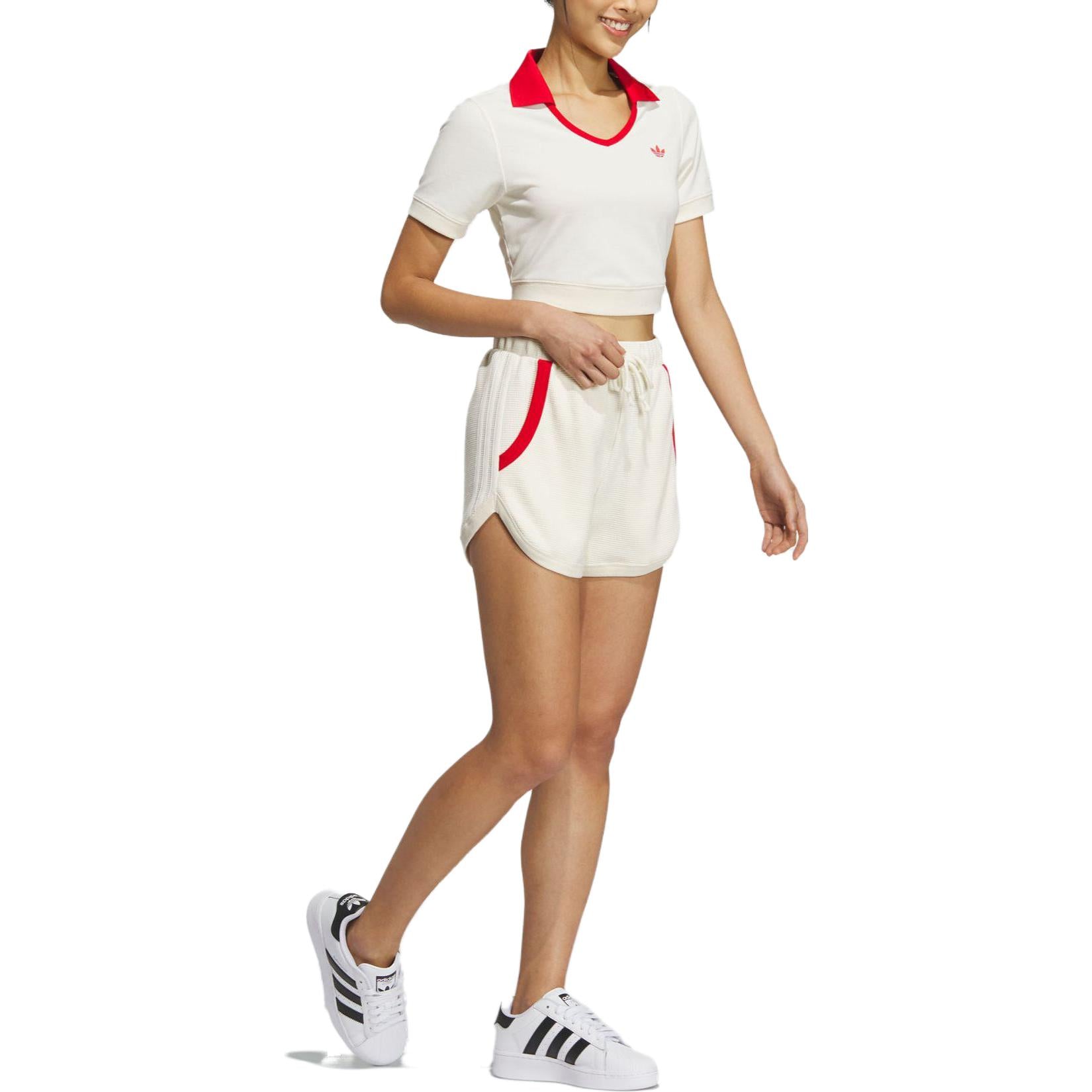(WMNS) adidas originals x Notitle Shorts 'White Red' IN1072