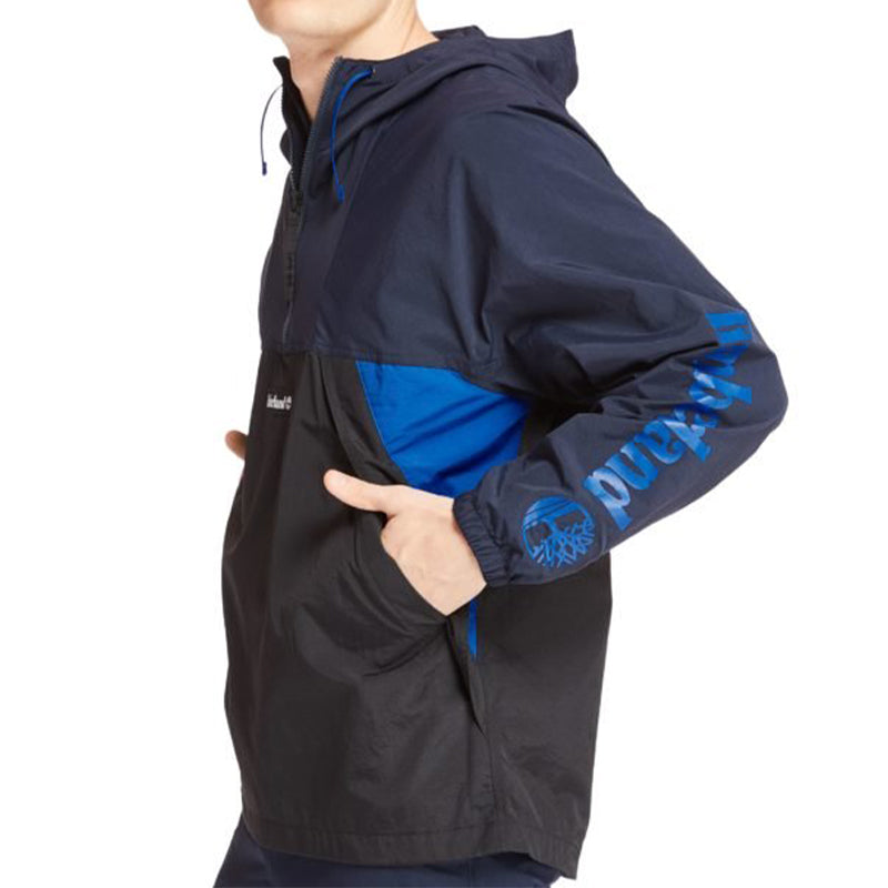 Men's Timberland Sleeve Logo Large Pocket Jacket Navy Blue A1Z8GW89