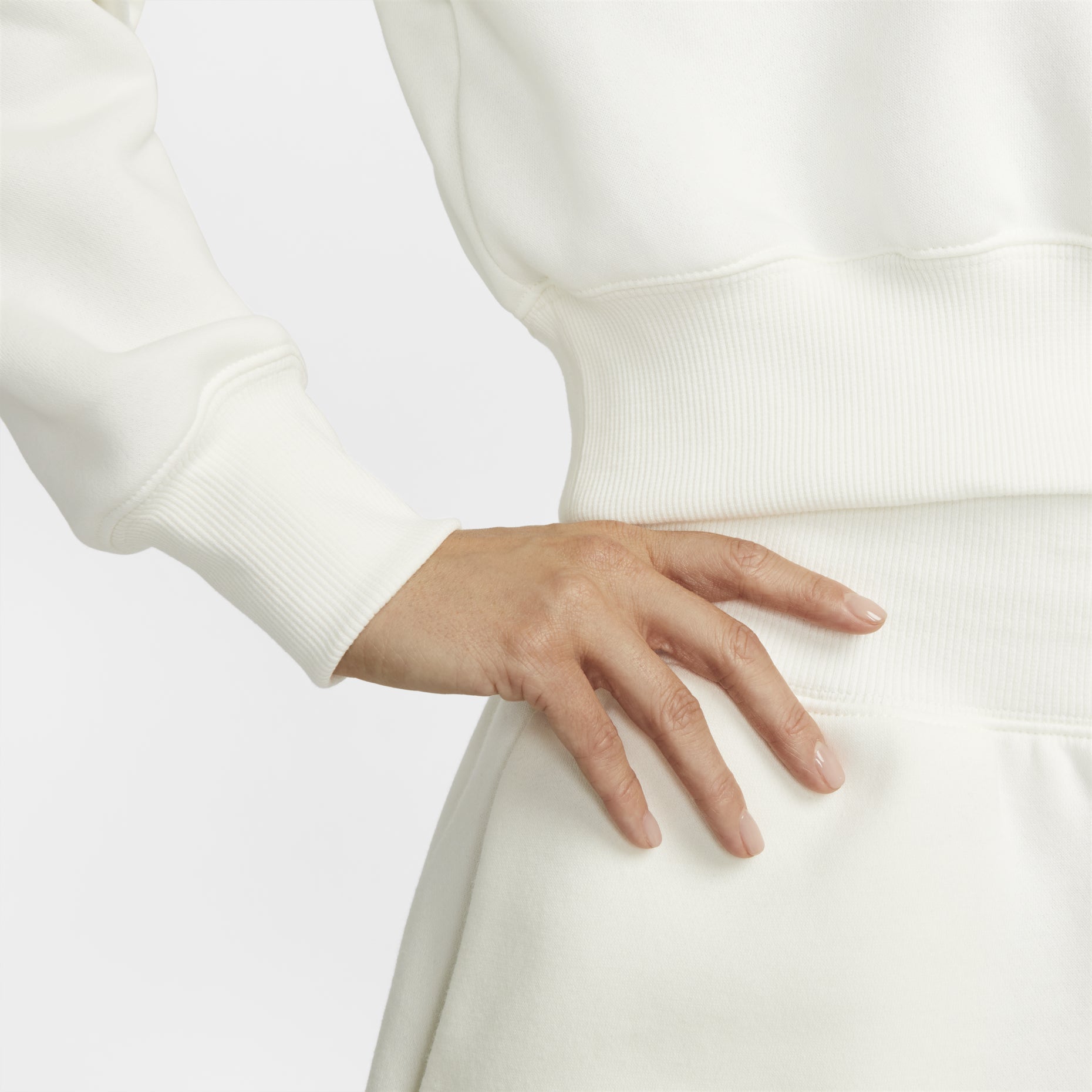 (WMNS) Nike Sportswear Phoenix Fleece 1/2-Zip Cropped Sweatshirt 'White' DQ5768-133