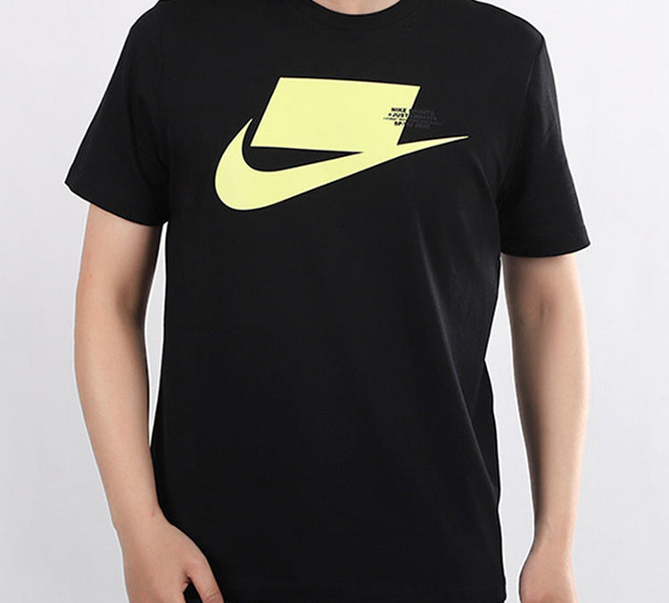 Nike Sportswear Chest Large Printing Short Sleeve Black Yellow Blackyellow CK2227-013