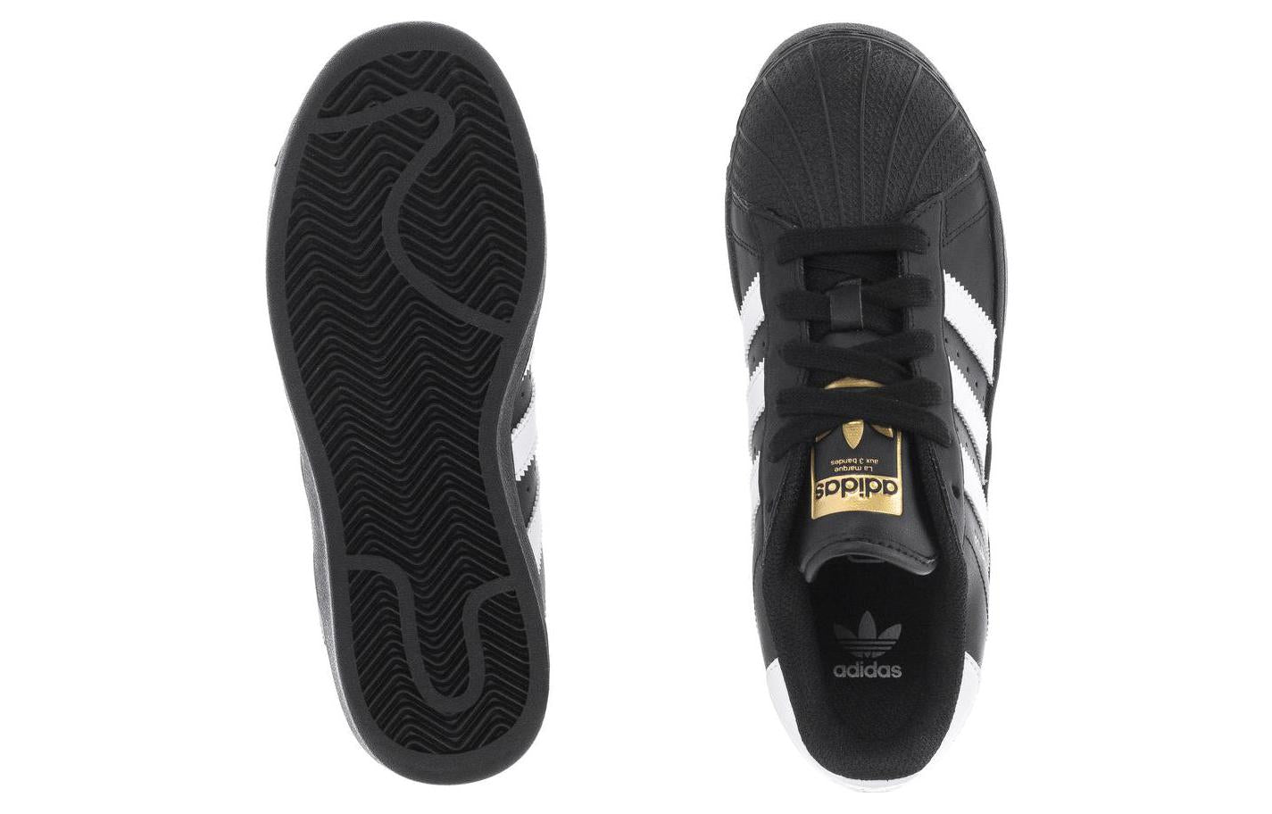 (GS) adidas originals Superstar 'Black White' IG0278