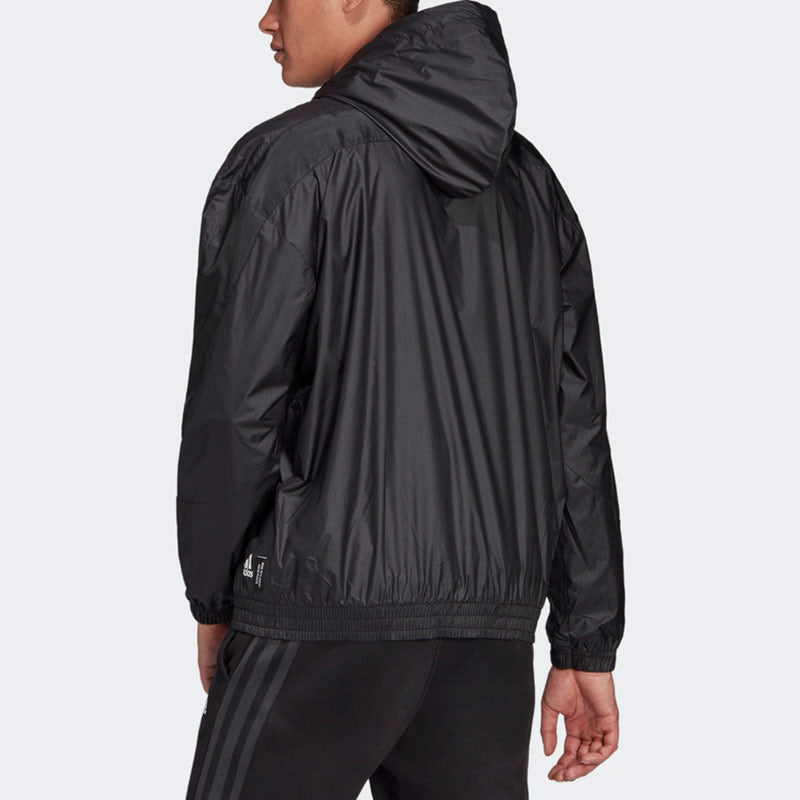 adidas M W.n.d. Jkt Pb Casual Sports Woven Hooded Jacket Black H42037