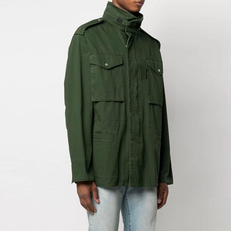 Off-White SS21 Arrows Pattern Zipper Hooded Jacket Ordinary Version Green OMEL020S21FAB0015710