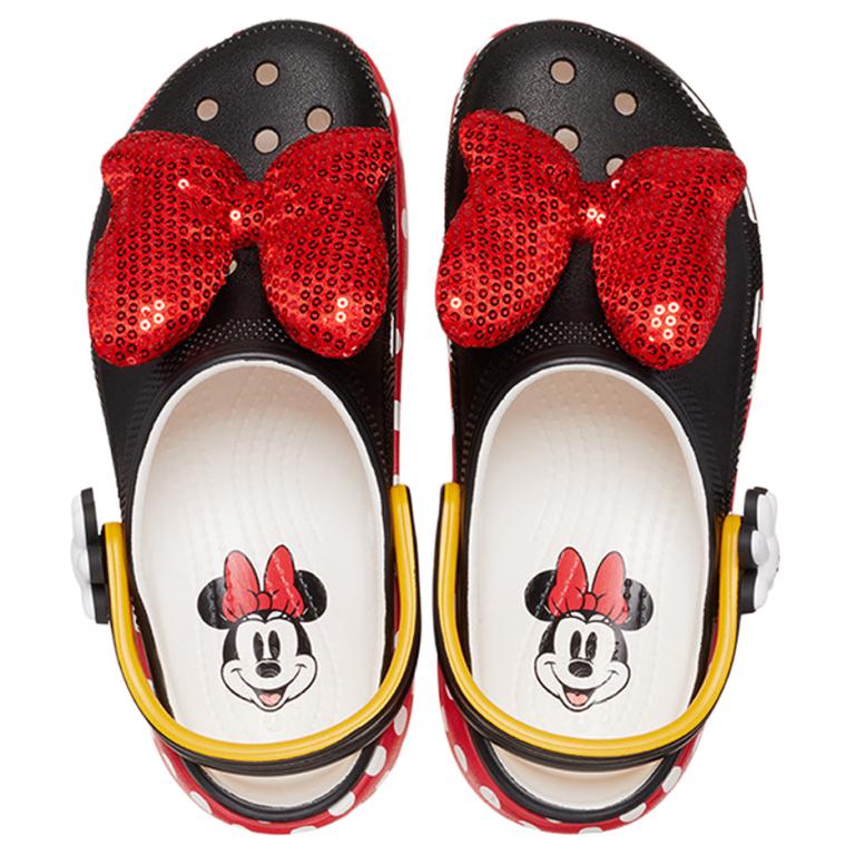(WMNS) Crocs x Minnie Mouse Classic Platform Clogs 'Black Red White' 209896-100
